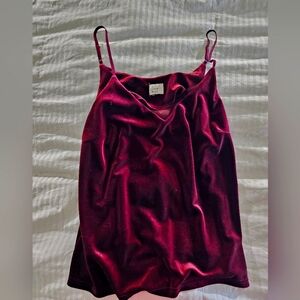 Velvet cami, adjustable straps